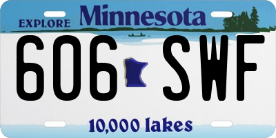 MN license plate 606SWF
