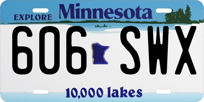 MN license plate 606SWX