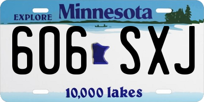 MN license plate 606SXJ