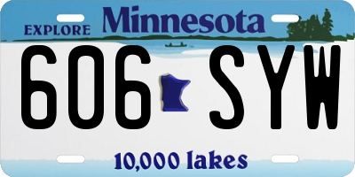 MN license plate 606SYW
