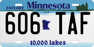 MN license plate 606TAF