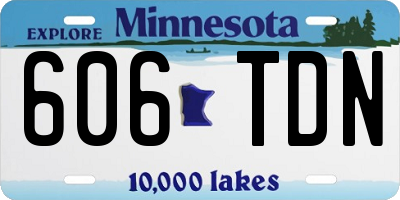 MN license plate 606TDN