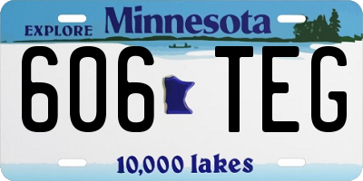 MN license plate 606TEG