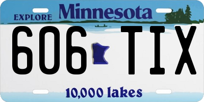 MN license plate 606TIX