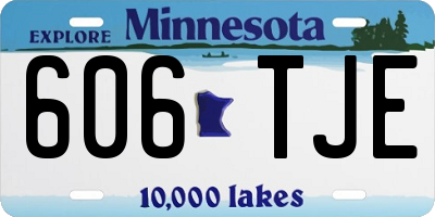 MN license plate 606TJE