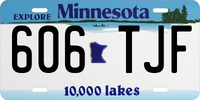 MN license plate 606TJF
