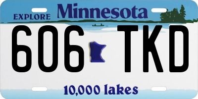 MN license plate 606TKD