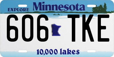 MN license plate 606TKE