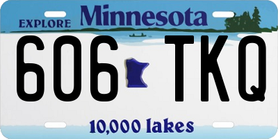 MN license plate 606TKQ
