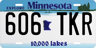 MN license plate 606TKR