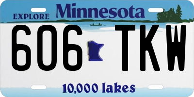 MN license plate 606TKW
