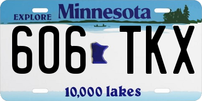 MN license plate 606TKX
