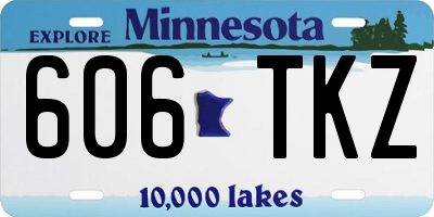 MN license plate 606TKZ
