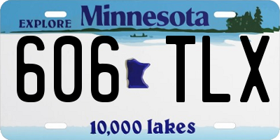 MN license plate 606TLX