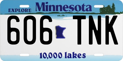 MN license plate 606TNK