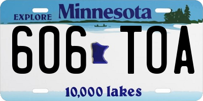 MN license plate 606TOA