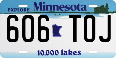MN license plate 606TOJ
