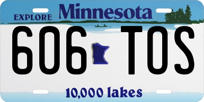 MN license plate 606TOS