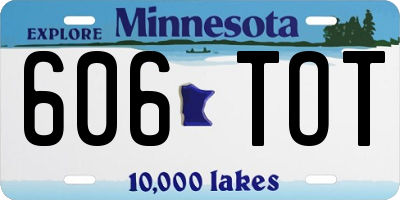 MN license plate 606TOT