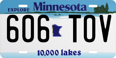 MN license plate 606TOV