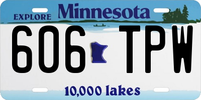 MN license plate 606TPW