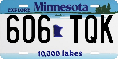MN license plate 606TQK