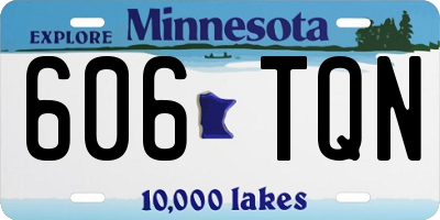 MN license plate 606TQN