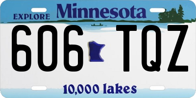 MN license plate 606TQZ