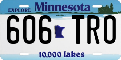 MN license plate 606TRO