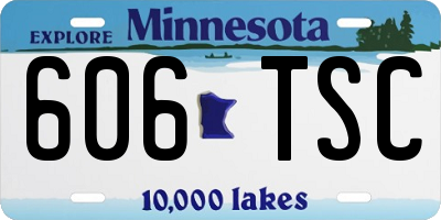 MN license plate 606TSC