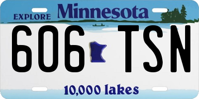 MN license plate 606TSN