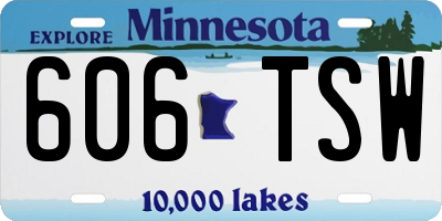 MN license plate 606TSW