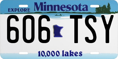 MN license plate 606TSY
