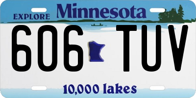 MN license plate 606TUV