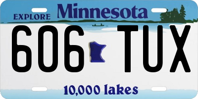 MN license plate 606TUX