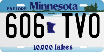 MN license plate 606TVO