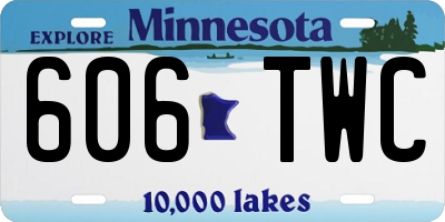 MN license plate 606TWC