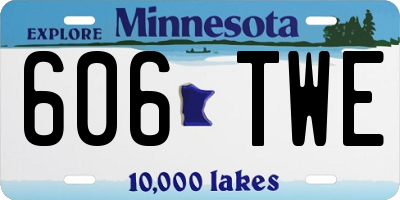 MN license plate 606TWE