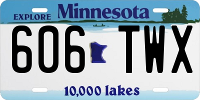 MN license plate 606TWX