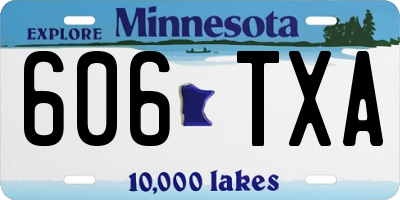 MN license plate 606TXA