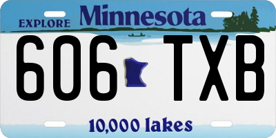 MN license plate 606TXB
