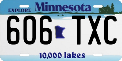MN license plate 606TXC