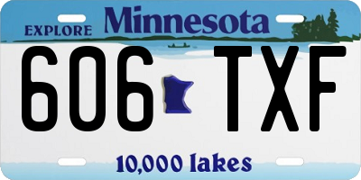 MN license plate 606TXF