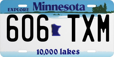 MN license plate 606TXM