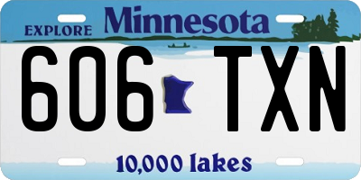 MN license plate 606TXN