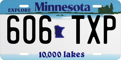 MN license plate 606TXP