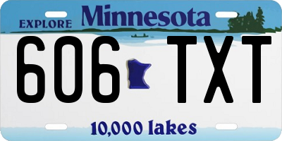 MN license plate 606TXT