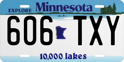 MN license plate 606TXY