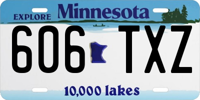 MN license plate 606TXZ