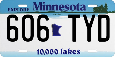 MN license plate 606TYD